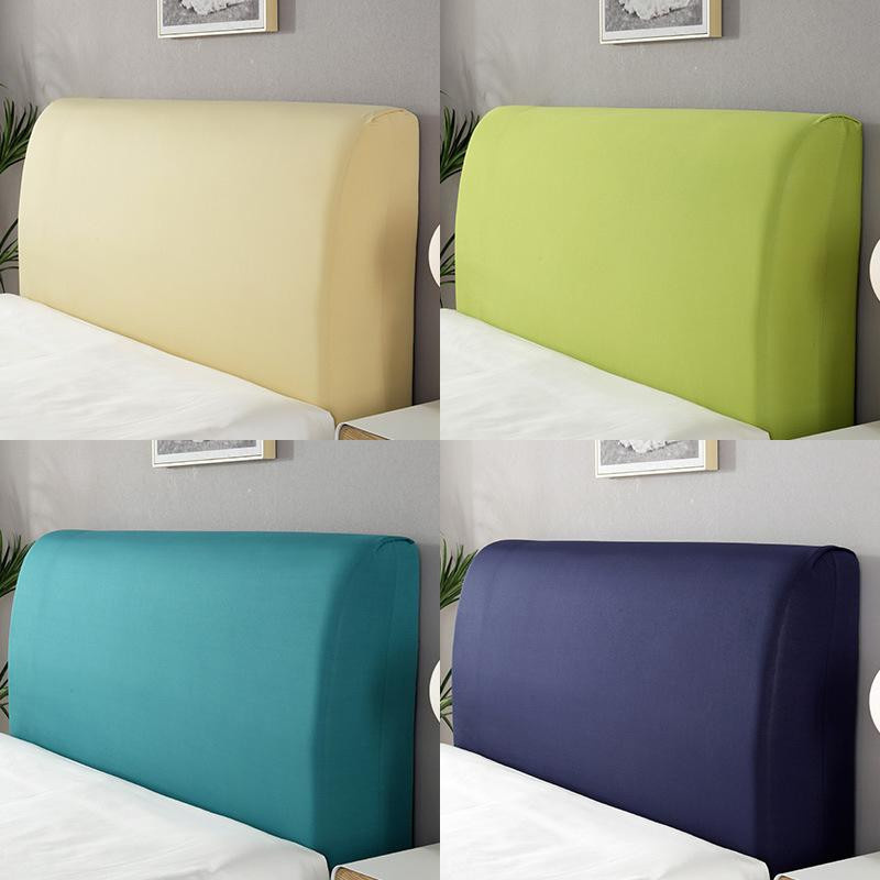 Yiran Furniture Kopfteilbezug aus elastischem Spandex-Stoff in Beige, waschbarer Bettkopfbezug für das Bett, Breite: 210 cm - Bild 2