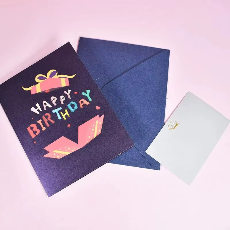 3D Pop-Up Grußkarte mit Ahorn-Kirschbaum-Design in Blau aus Papier für Geburtstag, Hochzeit oder Jubiläum - Bild 1