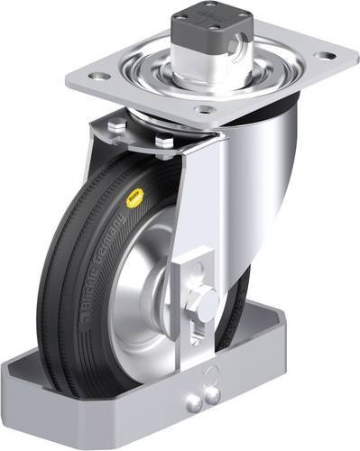 Blickle Stahlblech-Lenkrolle L-RD 162R-CS11-FS in Schwarz und Grau mit 160 mm Rad-Durchmesser und 225 kg Tragfähigkeit - Bild 1