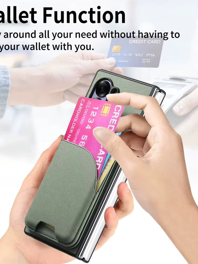 Fold7 2 in 1 abnehmbare magnetische Brieftasche Handyhülle mit Kartenhalter für Samsung Galaxy Z Fold 7 6 5 4 3 in Blau - Bild 4