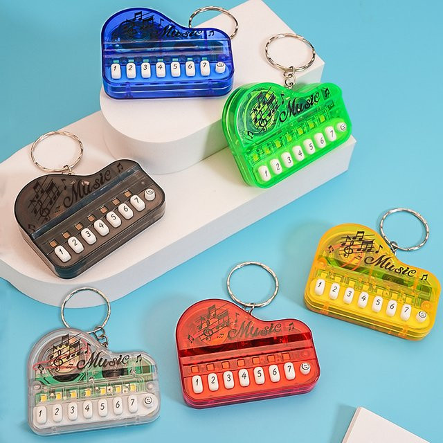 LENNIK Mini Elektronisches Keyboard-Schlüsselanhänger, Musikinstrument Spielzeug, Grün, Bunt / Mehrfarbig - Bild 1