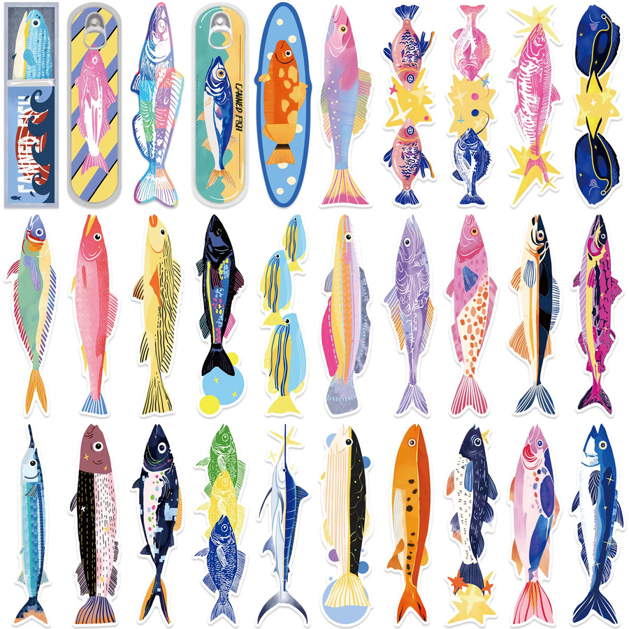 30 Stück Cartoon-Fisch-Lesezeichen in Multicolor als DIY-Bastelmaterial für kreative Projekte - Bild 3