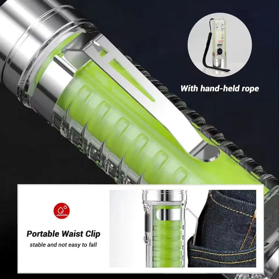 Heinast Spotlight Langstrecken-Taschenlampe mit XPG-Fokussierung, Typ-C-Aufladung, magnetischem Clip und fluoreszierendem Schlüsselanhänger - Bild 3