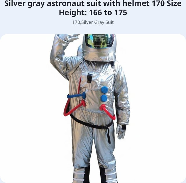 Binchi Outdoor Product Astronauten Kostüm, Raumanzug, Grau - Bild 1