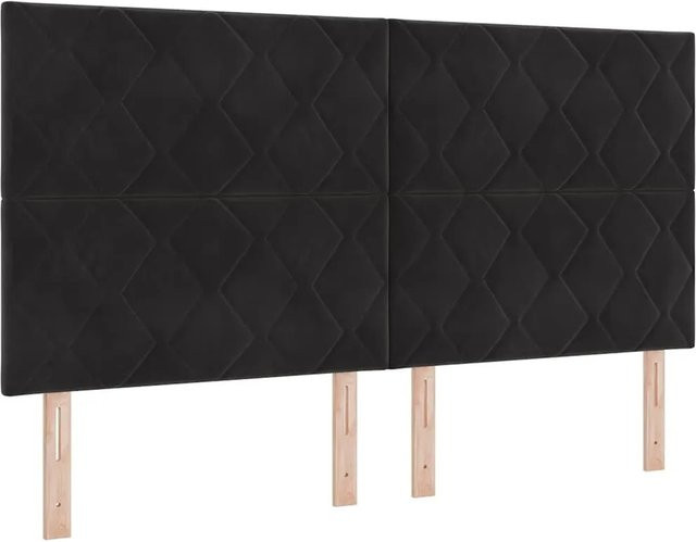 vidaXL LED Boxspringbett mit Matratze in Schwarz aus Stoff, B/T/H: 180 x 200 x 280 cm - Bild 1