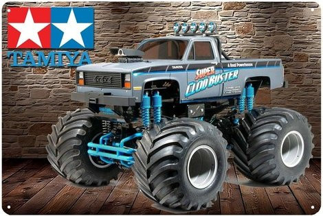 Metallposter Tamiya Clodbuster Truck Vintage Blechschild Plakette Multicolor Breite: 20,0 cm, Höhe: 14,0 cm - Bild 1