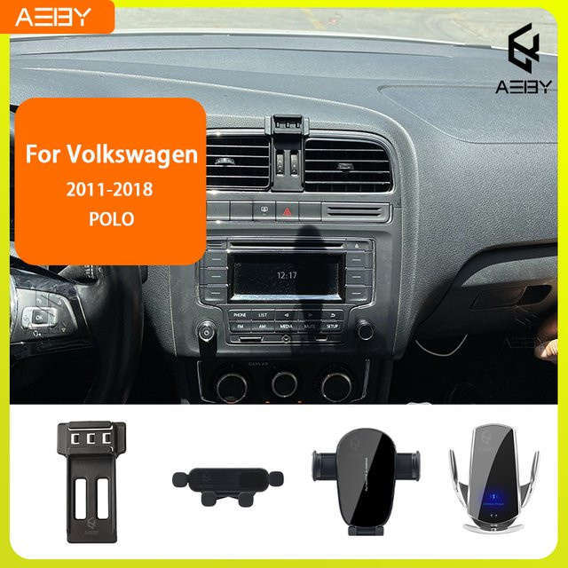 Handyhalterung für Volkswagen Polo 2011-2018 mit kabelloser Ladestation in Schwarz - Bild 1