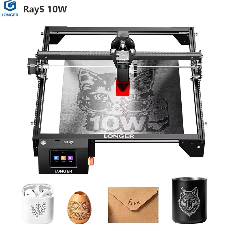 LONGER RAY5 10W CNC Laser-Gravur- und Schneidemaschine in Schwarz mit 3,5 Zoll Farb-Touchscreen und 0,05mm Superkleiner Laserfokuspunkt - Bild 3