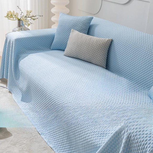JINGYUE Pet Atmungsaktiver Sofabezug aus Eis-Seide in Blau, B/B: 185 x 230 cm - Bild 1