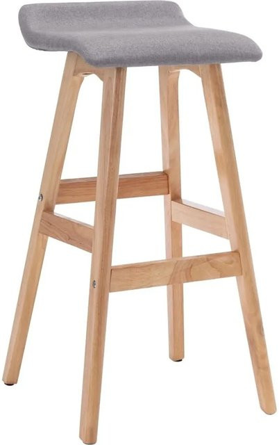 vidaXL Barhocker modern in Hellgrau mit Stoffbezug und Buchenholz-Beinen - Bild 1