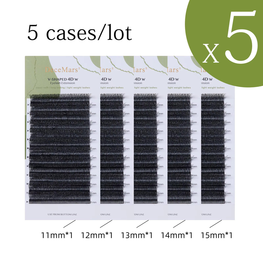 DeceMars Wimpernverlängerungen 4D V-förmig, 5 Stück/Set - Bild 2