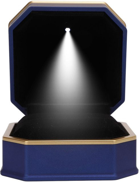 Neoglint Schmuckbox für Ringe mit LED-Licht und mattem Finish in Schwarz - Bild 1