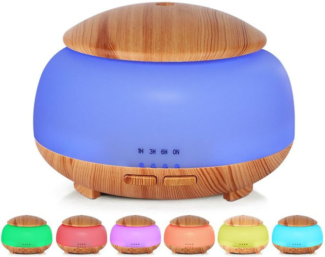 OutsideWorld Ultraschall-Luftbefeuchter Desktop-Diffusor mit Timer und Licht, Blau, 300 ml - Bild 1
