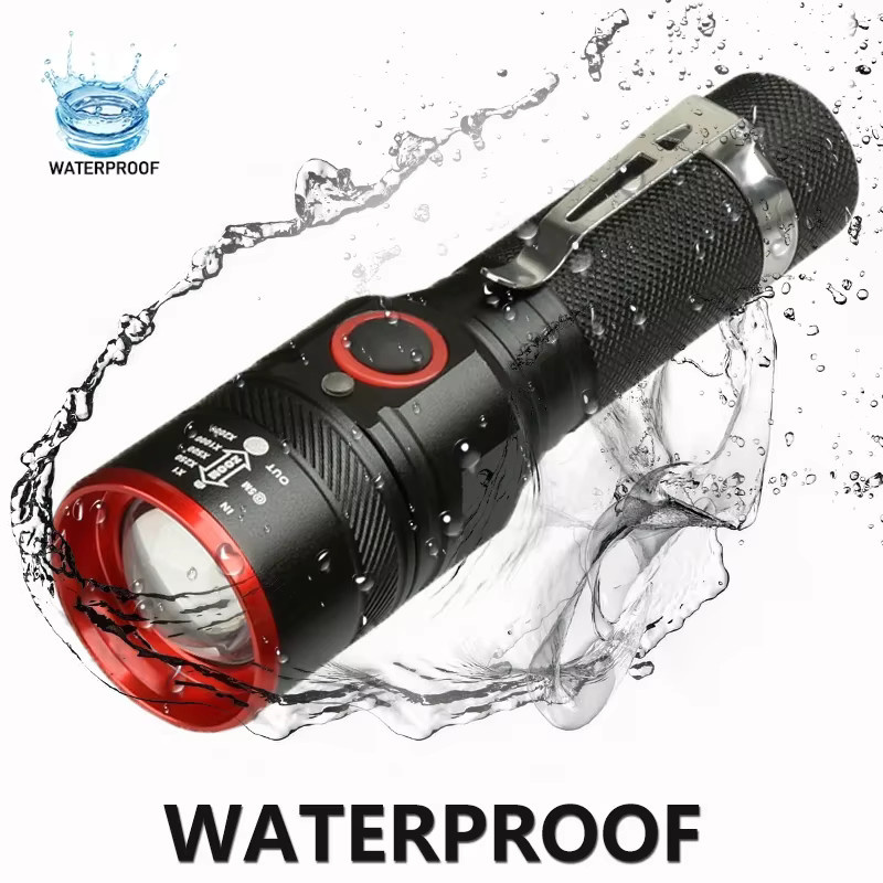 POCKETMAN LED-Taschenlampe mit Zoom und Akku, wasserdicht, Schwarz - Bild 3