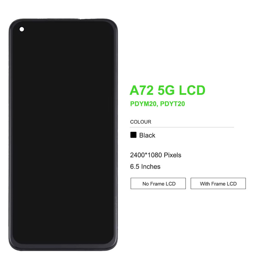 Oppo A72 5G und A72 4G LCD Display Touch Screen mit Rahmen in Schwarz, 6,5 Zoll - Bild 2