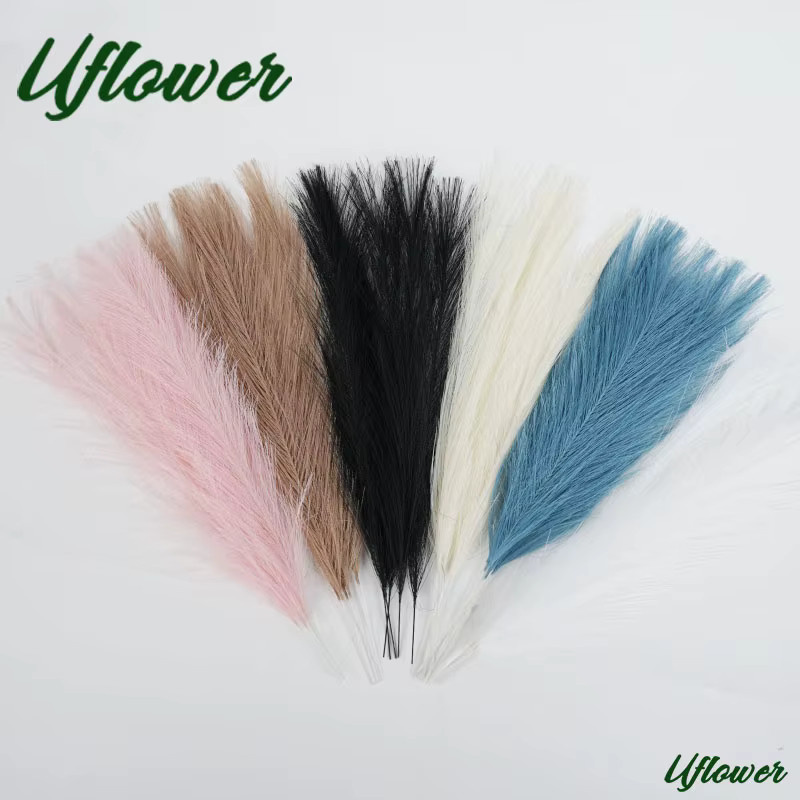 Uflower Künstliches Flauschiges Pampasgras in Braun, Boho-Dekoration für Hochzeit und Zuhause, Höhe: 42 cm - Bild 2