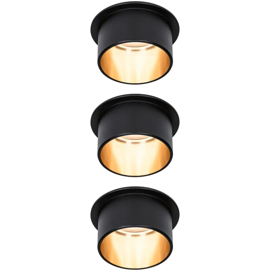Paulmann LED-Einbauleuchten-Set Gil Coin, dimmbar, Schwarz matt und Gold - Bild 2