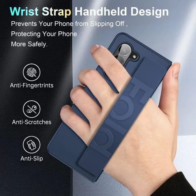 Samsung Armband-Handyhülle aus Silikon mit Handschlaufe für Galaxy Z Fold 6, Z Fold 5, Z Fold 4 und Z Fold 3 in Blau - Bild 1
