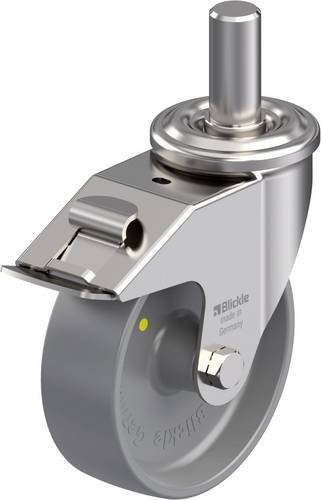 Blickle Edelstahl-Lenkrolle LEXZ-PO 150G-FI-ELS in Silber/Grau mit 150 mm Rad-Durchmesser und 300 kg Tragfähigkeit - Bild 1