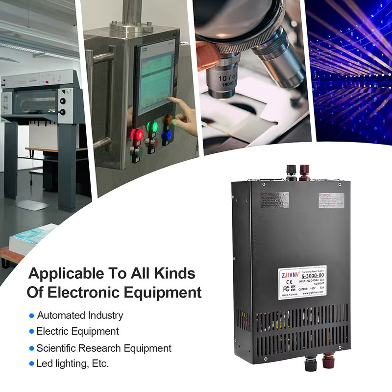 ZJIVNV Schaltnetzteil AC-DC SMPS mit CC CV Regelung für Industrieautomation, 12V-350V, Schwarz - Bild 5