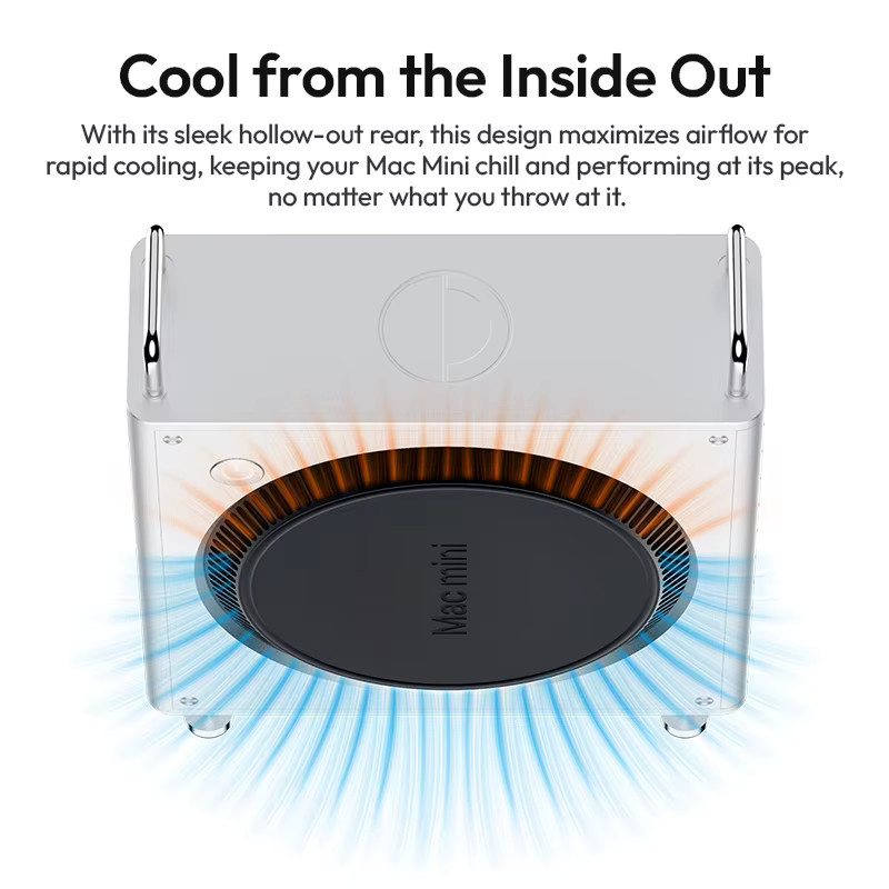 Ulanzi QT01 Aluminiumgehäuse für Mac Mini M4/M4 Pro in Silber mit Heck-zu-Schnellkühlung - Bild 4