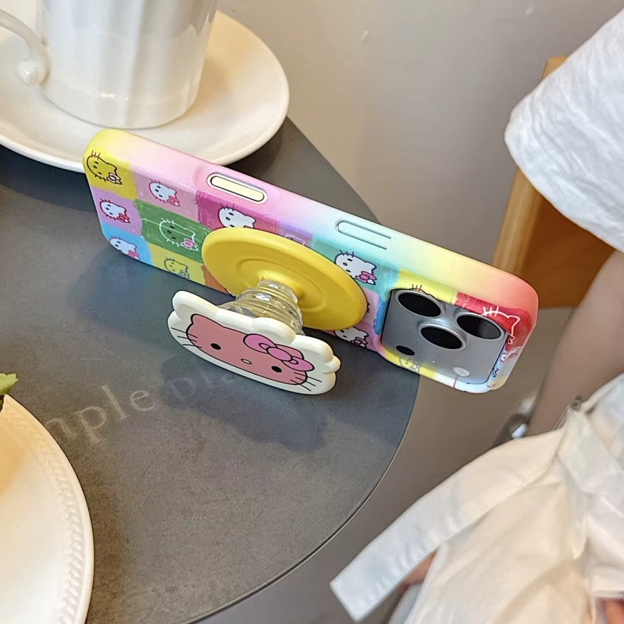 Sanrio Hello Kitty Handyhülle mit Gittermuster und Magnetfunktion für iPhone 17 16 15 Pro Max, stoßfest und mehrfarbig - Bild 2