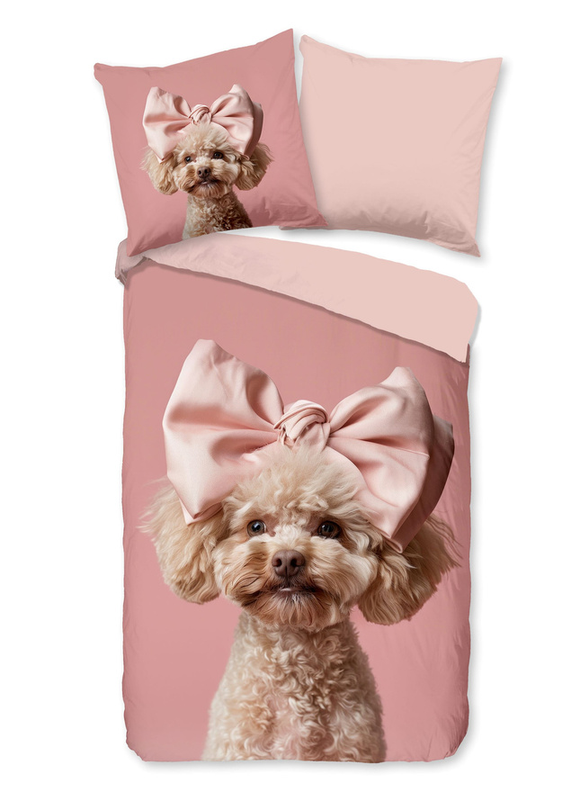 Good Morning Kinder Bettwäsche Roxy Wende Pudel Hund rosa, Baumwolle, B/H: 135 x 200 cm und 80 x 80 cm - Bild 1