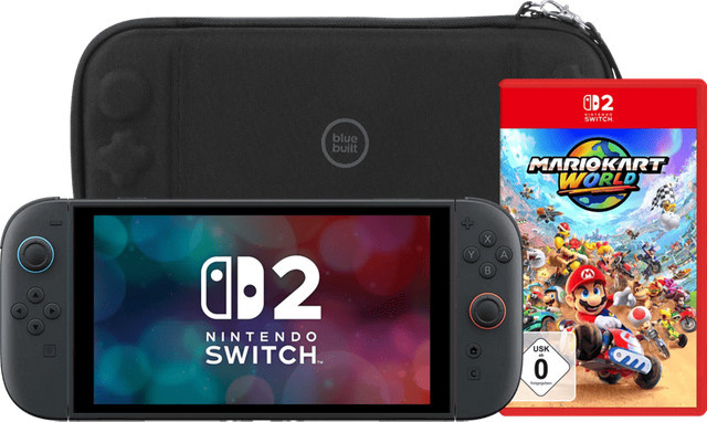 Nintendo Switch 2 Bundle mit Mario Kart World und BlueBuilt Schutzhülle in Schwarz - Bild 1