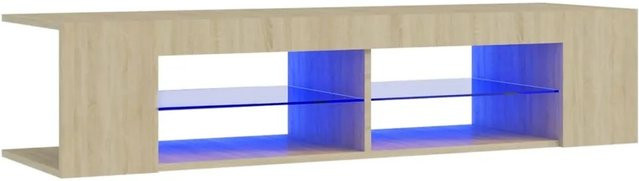 vidaXL TV-Schrank mit LED-Leuchten in Sonoma-Eiche, modern, B/T/H: 135 x 39 x 30 cm - Bild 1