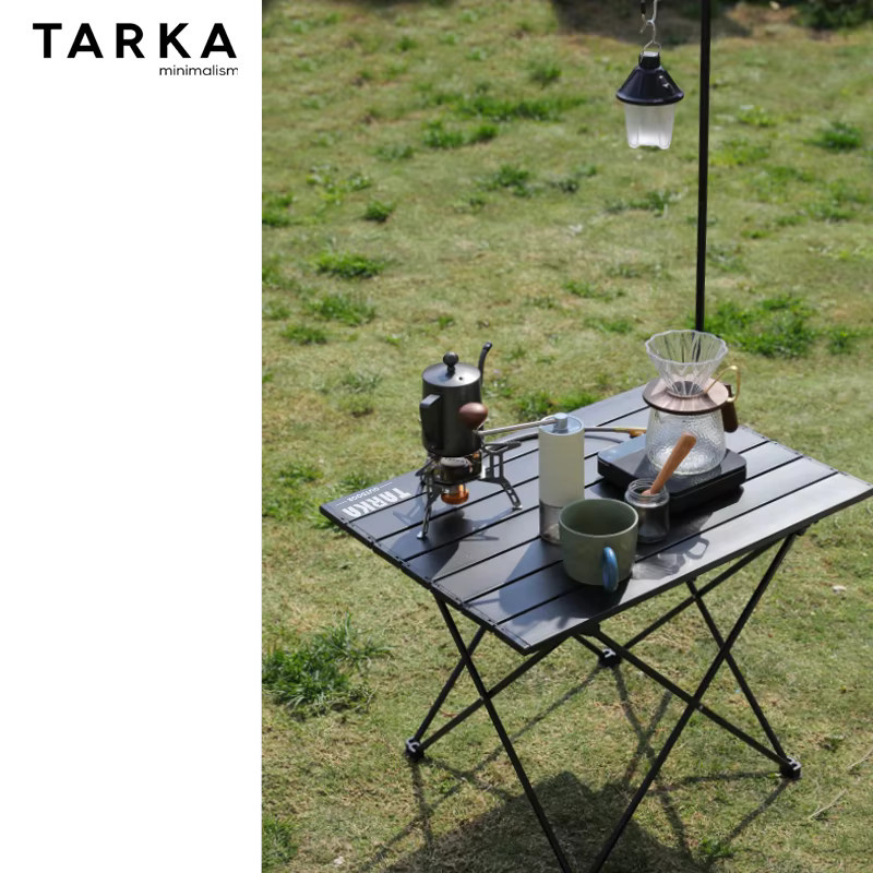 TARKA Ultraleichter Klappbarer Campingtisch aus Aluminium in Schwarz für Outdoor-Picknick und Grillen - Bild 3