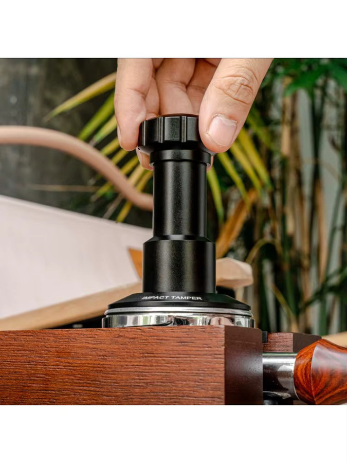 JUSTINLAU Kaffee-Pulverstampfer aus 304 Edelstahl mit Konstantdruck für Espresso-Maschinen, Silber/Schwarz, 51-58mm - Bild 5