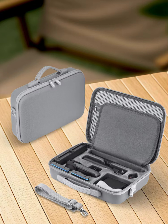 Flymile Tragetasche für Insta360 X5 Kamera-Organizer, graue PU-Hülle als kratzfeste Reisetasche und Schutzzubehör - Bild 5