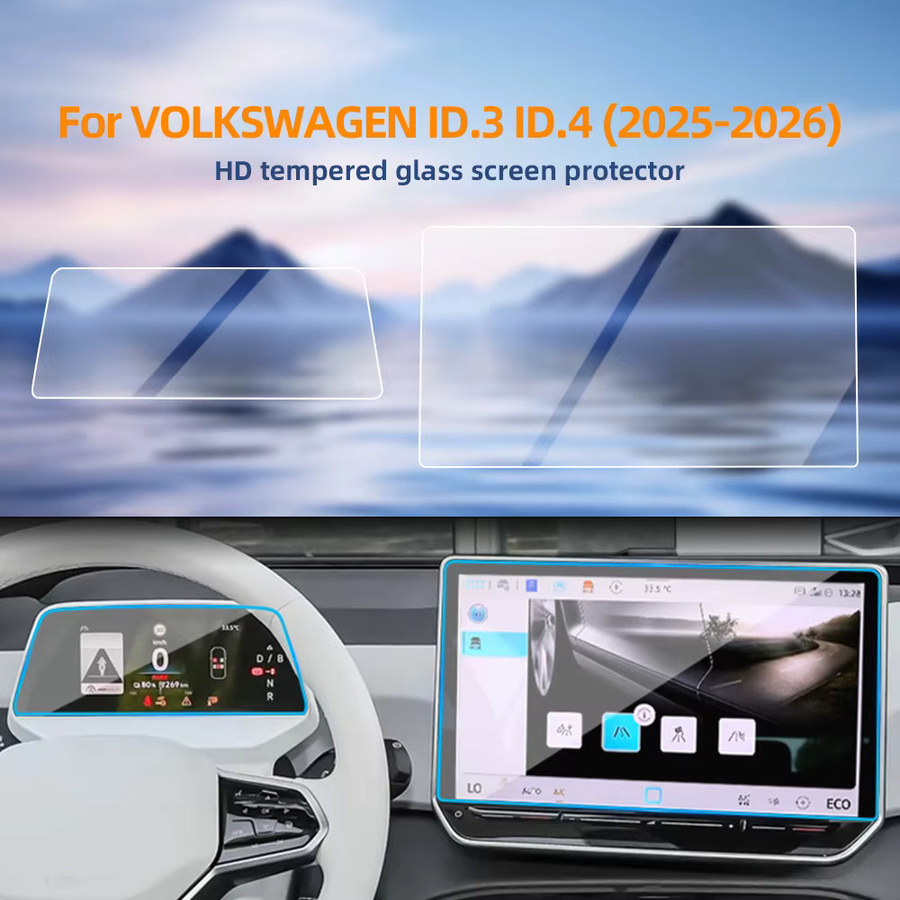 Displayschutzfolie aus gehärtetem Glas für Volkswagen ID.3 und ID.4, transparent, HD-Qualität - Bild 3