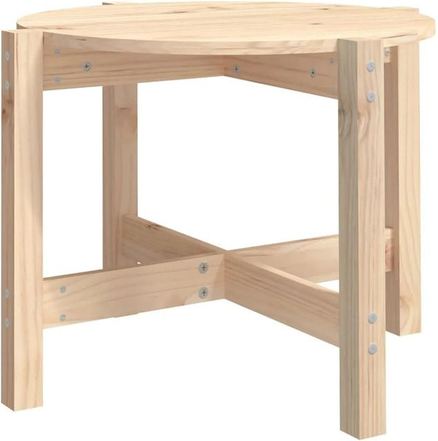 vidaXL Couchtisch aus massivem Kiefernholz in Braun, rund, Durchmesser: 62,5 cm, Höhe: 45 cm - Bild 1