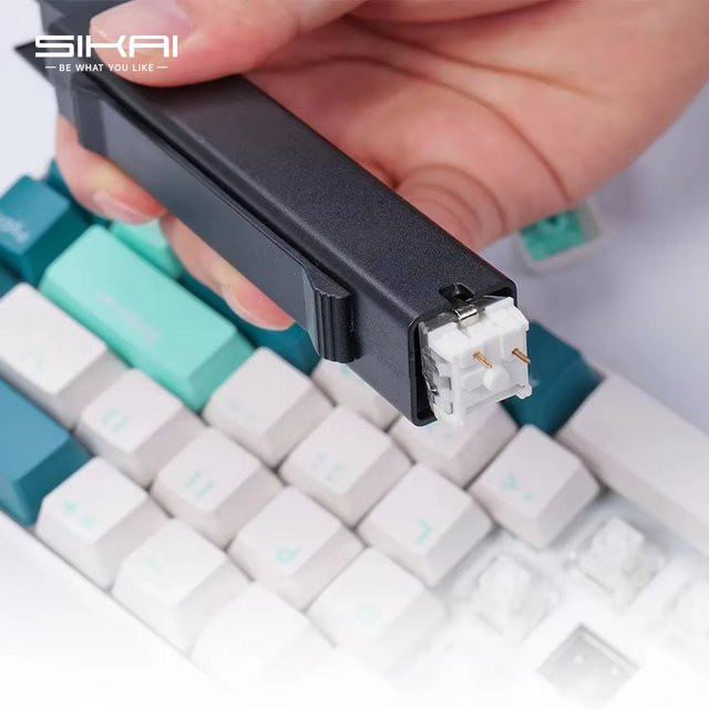 MOSHOU 2-in-1 Schalterabzieher und Tastenkappen-Abzieher in Schwarz für mechanische Gaming-Tastaturen und DIY-Reinigung - Bild 1