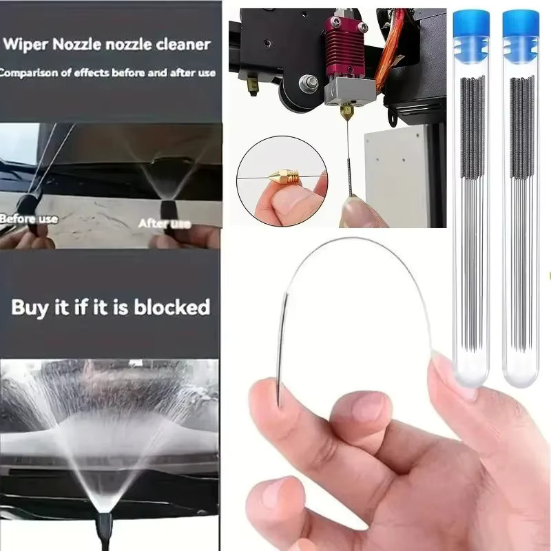 E3D Düsenreinigungswerkzeug für 3D-Drucker mit Edelstahl-Düsenreiniger und MK8 Messingstift zur Entstopfung von Extruder und Hotend - Bild 3