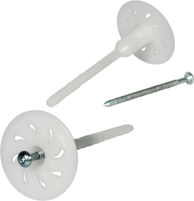 Protektor 100 Stück Dämmstoff-Schraubdübel für WDVS, Farbe: Weiß, Durchmesser: 8 mm, Länge: 140 mm - Bild 1