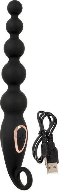 ANOS Analvibrator Anal Beads with Vibration in Schwarz mit flexibler Kugelspitze - Bild 1