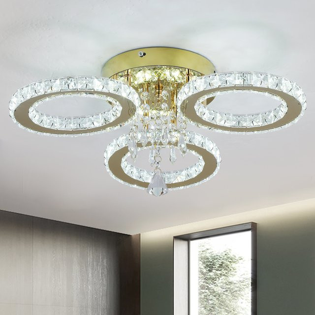 VETRULUS LED-Deckenleuchte Moderne Kristall-Kronleuchter in Gold/Messing für Wohnzimmer und Esszimmer - Bild 1