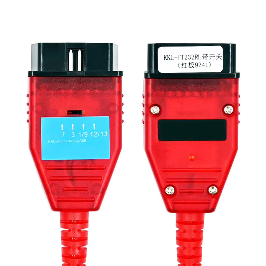 VAG 409 KKL OBD2 Diagnosekabel mit FTDI FT232RL Chip für VW, Audi und Skoda, Farbe: Rot - Bild 3
