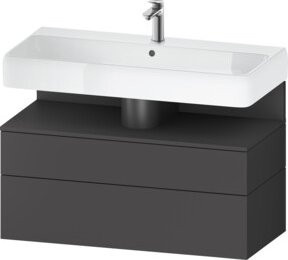Duravit Waschtischunterschrank Qatego in Grau Matt, B/T/H: 99 x 47 x 59 cm - Bild 1