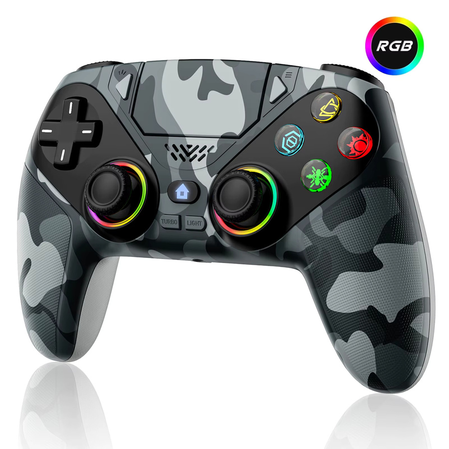 Bonacell Kabelloser RGB Controller für PS5 Pro/Slim und PC mit Hall-Effekt-Trigger und Turbo-Funktion, Weiß - Bild 6