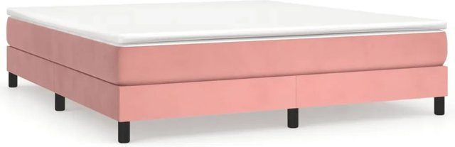 vidaXL Boxspringbett aus Samt in Rosa, B/T/H: 160 x 200 x 25 cm - Bild 1