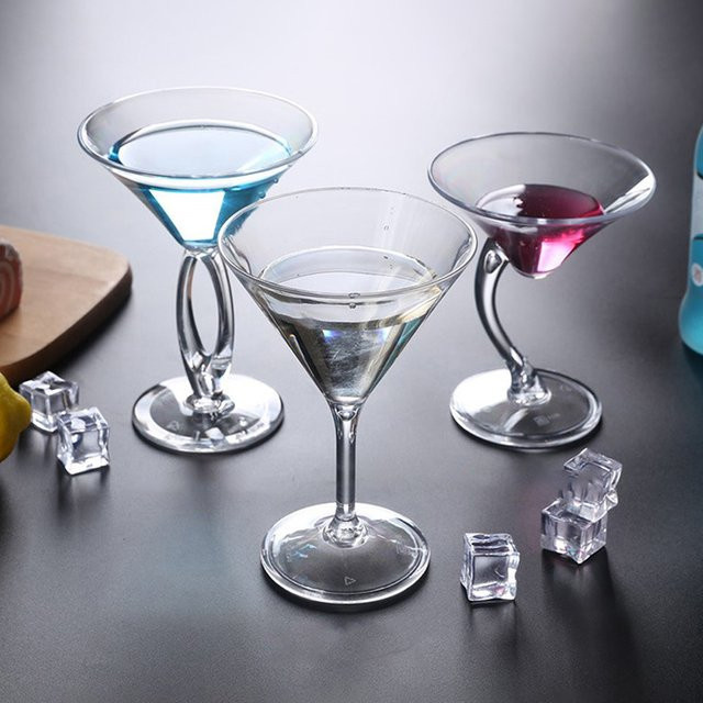 KuZHEN Cocktail Glas aus Acryl transparent unzerbrechlich für Hochzeiten und Bars Höhe: 14,0 cm, Breite: 11,5 cm - Bild 1