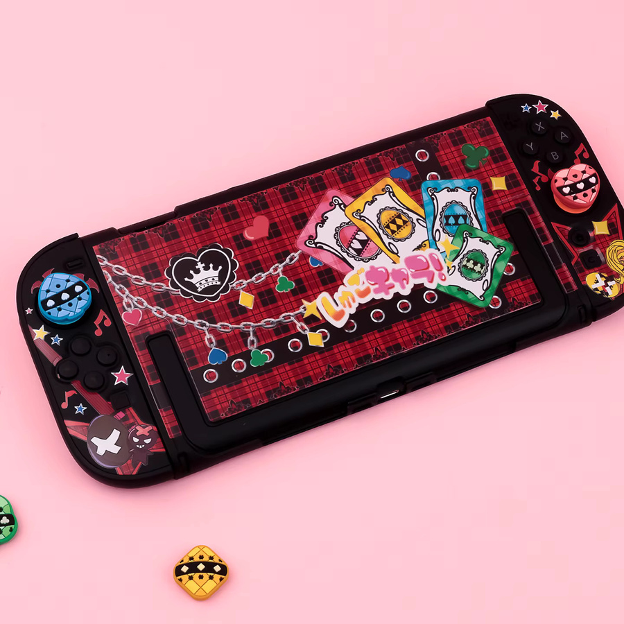 LISM Schutzhülle mit Amu-Motiv für Nintendo Switch 2, schwarze abnehmbare PC-Hartschale inklusive Daumengriffkappen - Bild 3