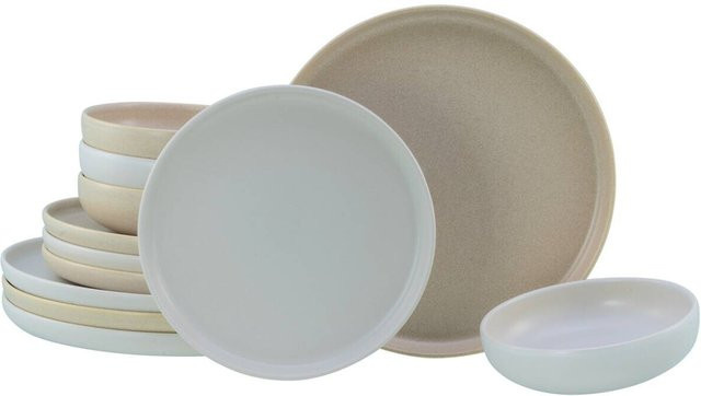 CreaTable Tafelservice Uno Toscana 12-tlg. Geschirrset aus Steinzeug in Mehrfarbig für 4 Personen - Bild 1