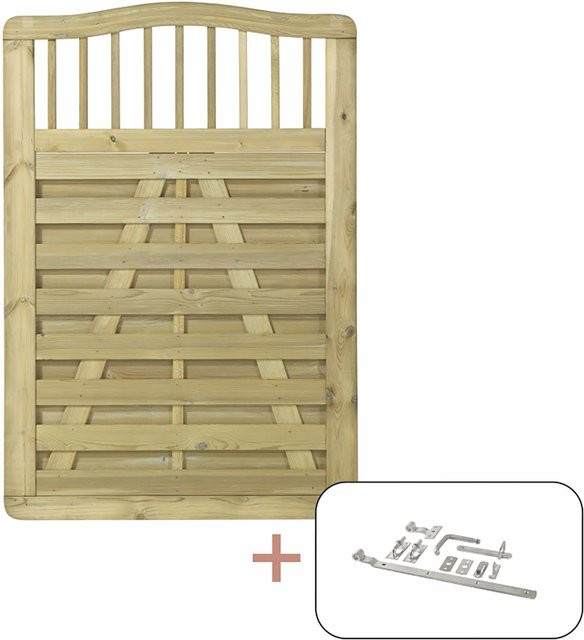 Plus Holz Einzeltor Rondo aus Nadelholz in Braun, Breite: 100 cm, Höhe: 142-145 cm - Bild 1