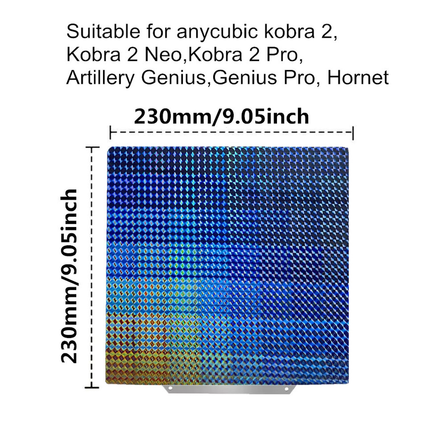 Anycubic Druckbettlaken doppelseitiges PET PEO PEI Blatt für Kobra 2 Neo Pro Go und Artillery Genius Hornet, B/T: 230 x 230 mm - Bild 2
