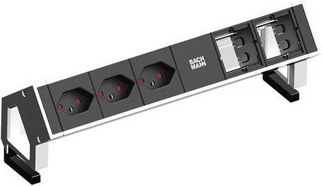 Bachmann Steckdosenleiste 902.209 ohne Schalter Schwarz mit CH-Stecker - Bild 1