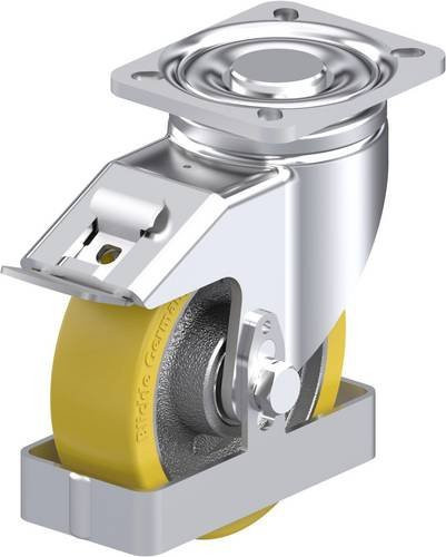 Blickle Stahlblech-Lenkrolle LH-GTH 125K-1-FI-FS in Silber mit 125 mm Rad-Durchmesser und 550 kg Tragfähigkeit - Bild 1